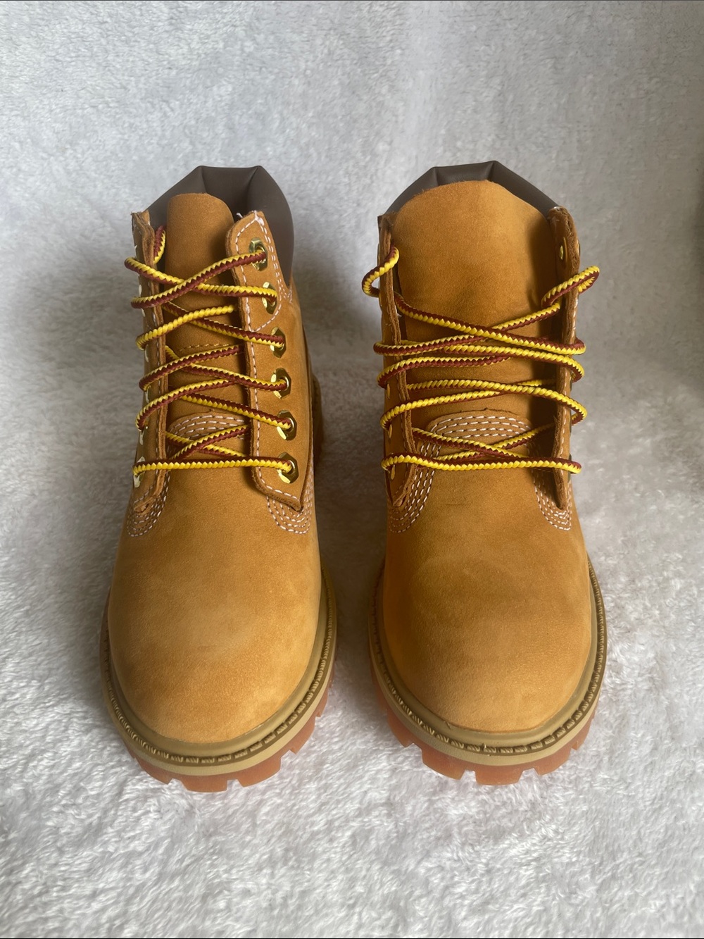 Timberland Classic Wheat Work Boots with Yellow Laces Toddler 10